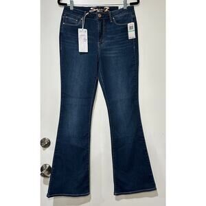 Seven7 Women's Felicity High Rise Slim Flare Jean Blue Denim Size 8 NWT Stretchy